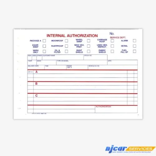 Internal Authorization Book