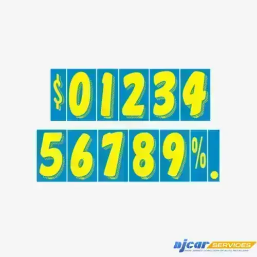 11 1/2″ Blue & Yellow Windshield Numbers